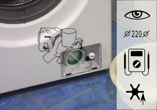 Проверка засора фильтра, совмещённого с помпой стиральной машины