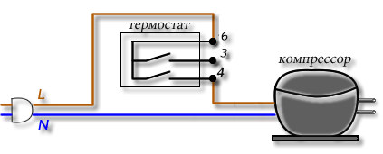 Схема работы термостата холодильника